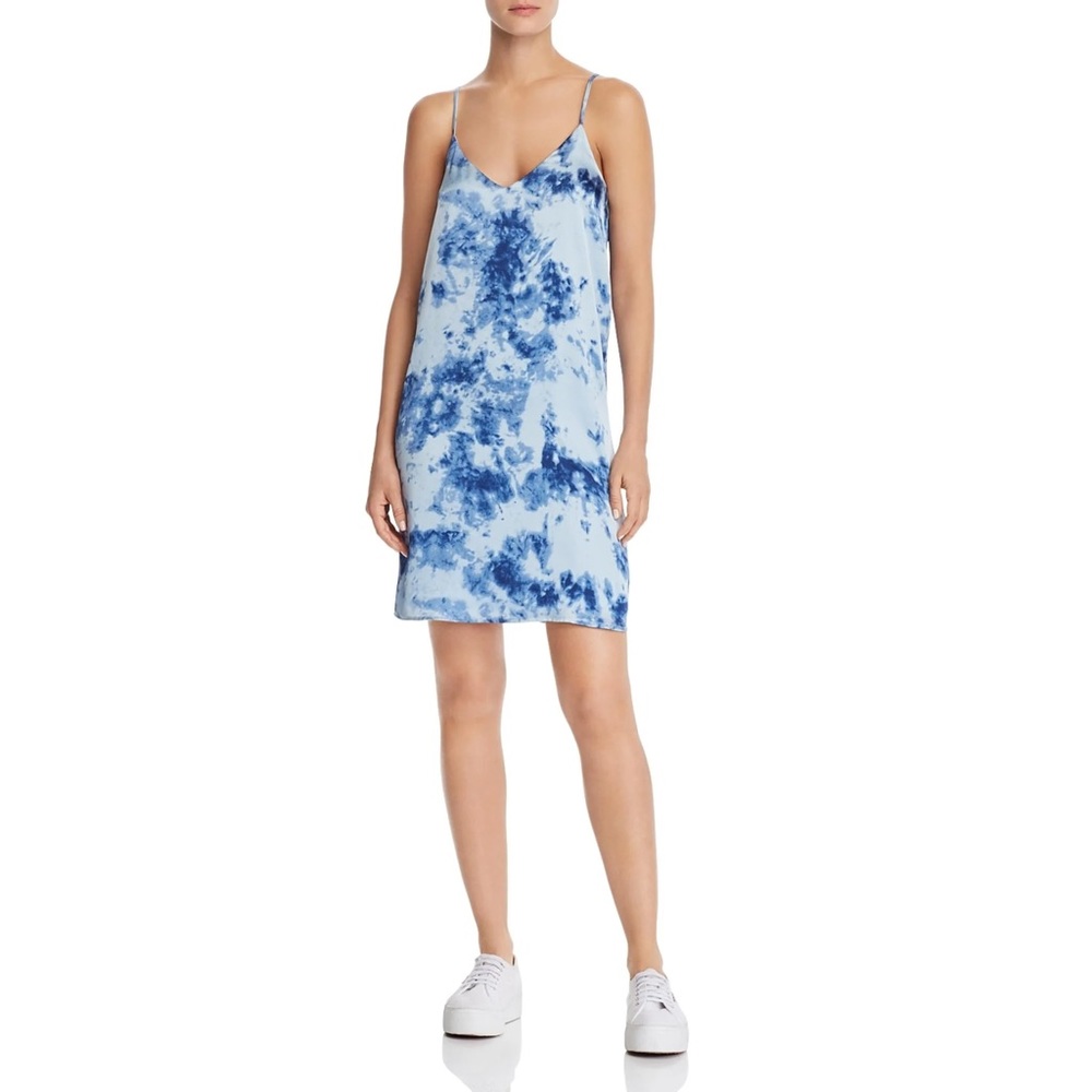 FORE Dress Slip V-Neck Spaghetti Straps Blue Tie Dye NWT Sz M